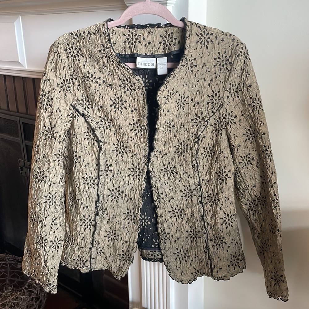 Chico's Everlasting Eyelet Jacket Women’s Size 2